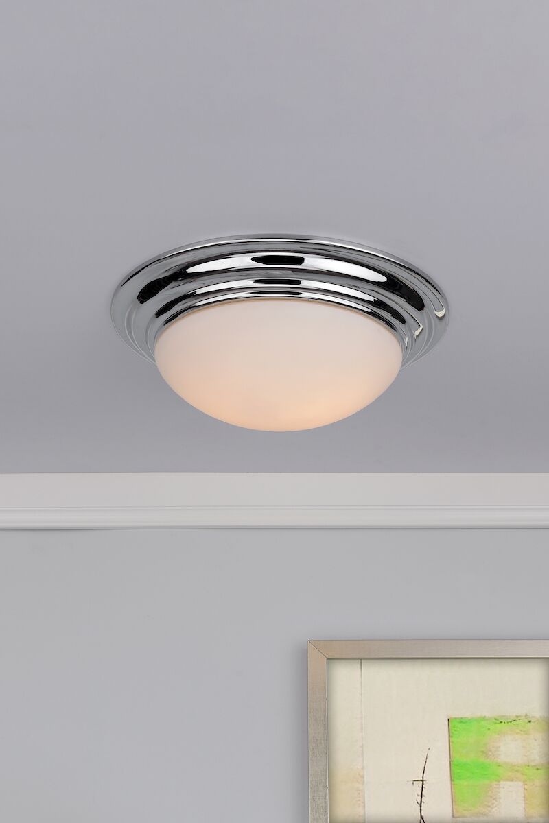 Barclay Large Bathroom Flush Polished Chrome Opal Glass IP44<br>Polished Chrome - Image 3