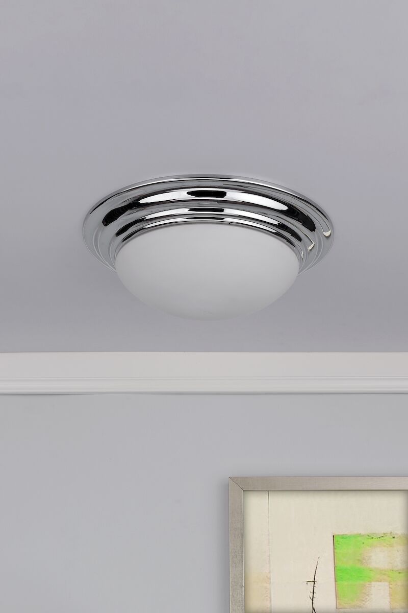 Barclay Large Bathroom Flush Polished Chrome Opal Glass IP44<br>Polished Chrome - Image 4