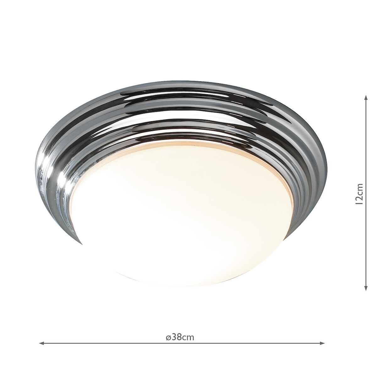 Barclay Large Bathroom Flush Polished Chrome Opal Glass IP44<br>Polished Chrome - Image 7