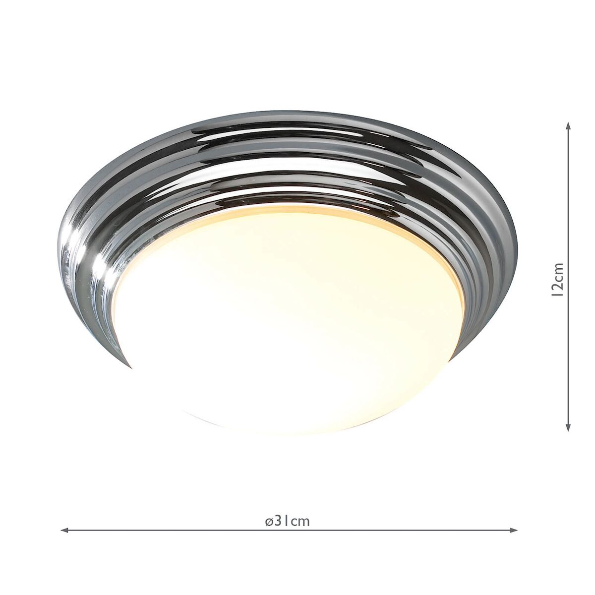 Barclay Small Bathroom Flush Polished Chrome Opal Glass IP44<br>Polished Chrome - Image 3