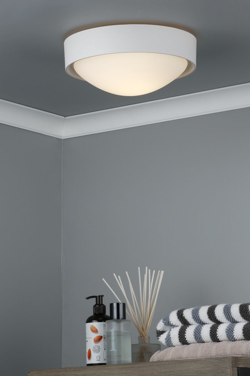 Beta Bathroom Flush White Acrylic & Opal Glass IP44White - Image 3