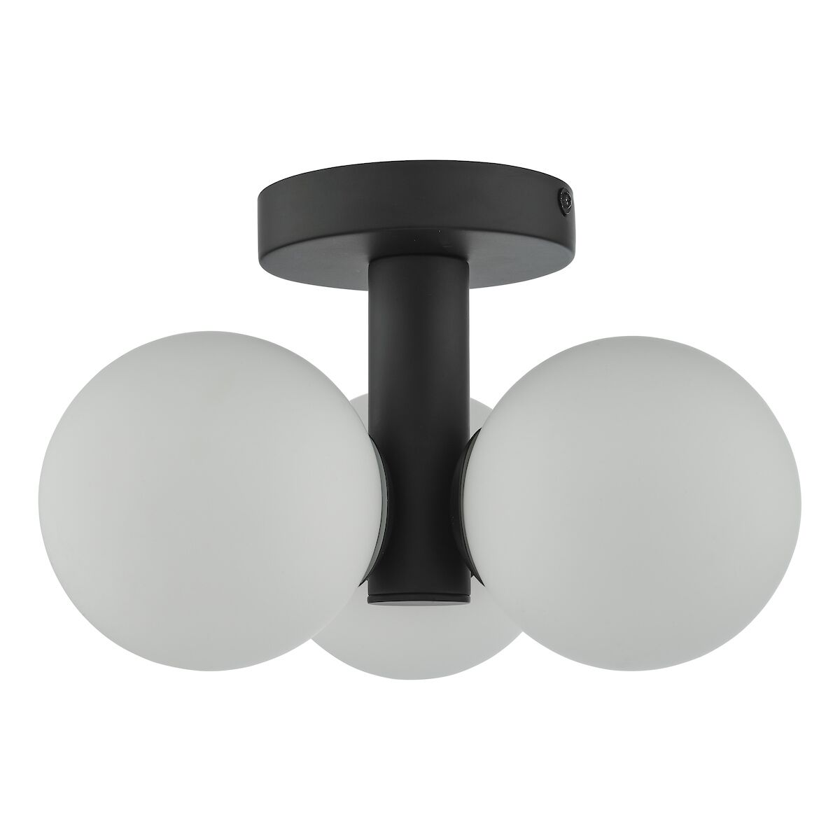 Blake Bathroom 3 Light Semi Flush Matt Black Opal Glass<br>Matt Black - Image 2