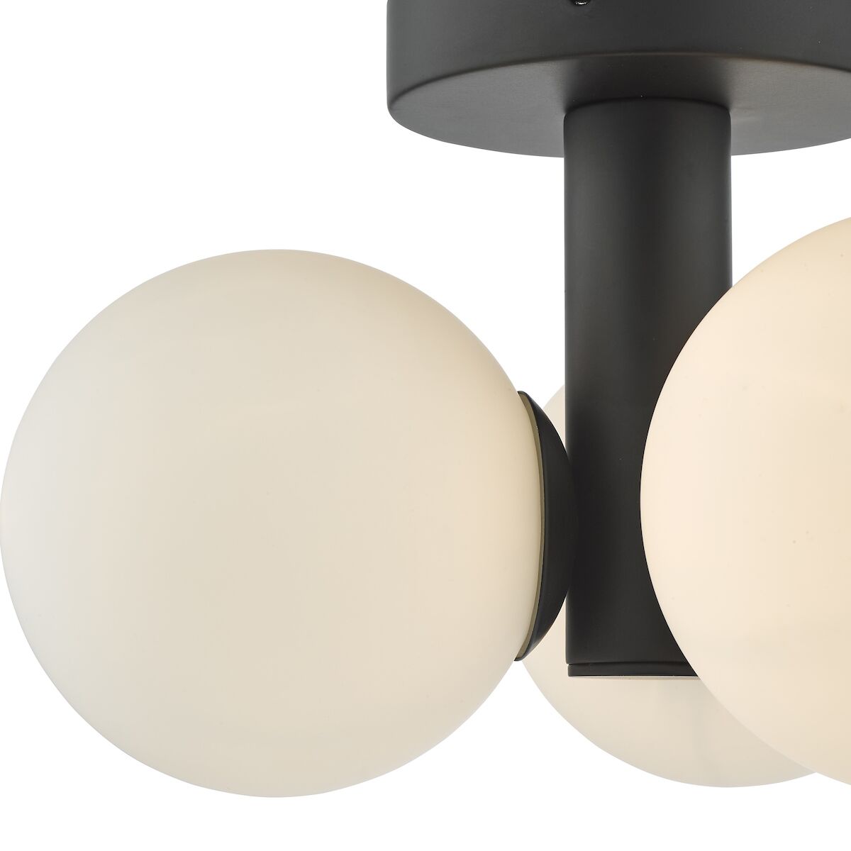 Blake Bathroom 3 Light Semi Flush Matt Black Opal Glass<br>Matt Black - Image 3
