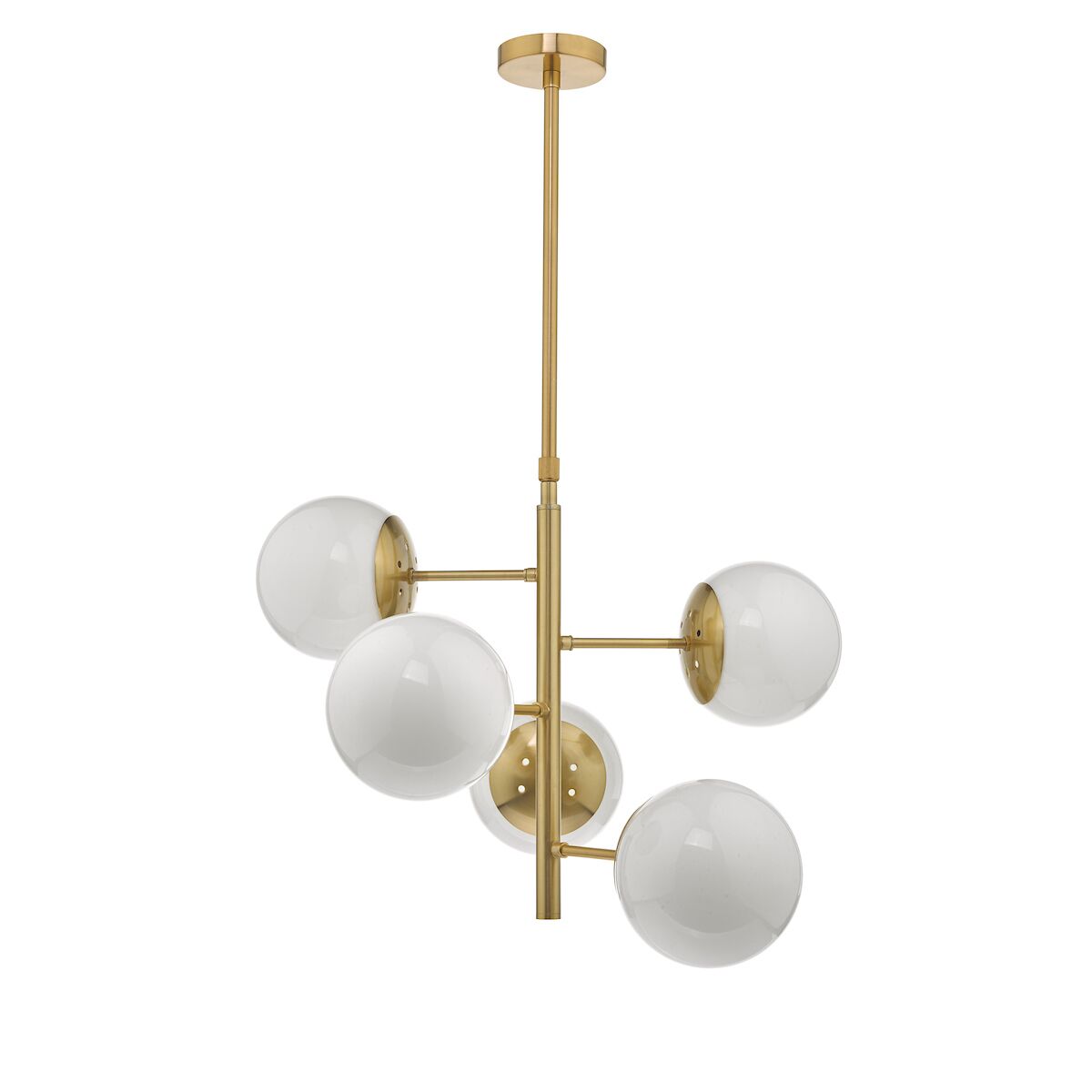 Bombazine 5 Light Pendant Natural Brass & Opal Glass<br>Natural Solid Brass - Image 2