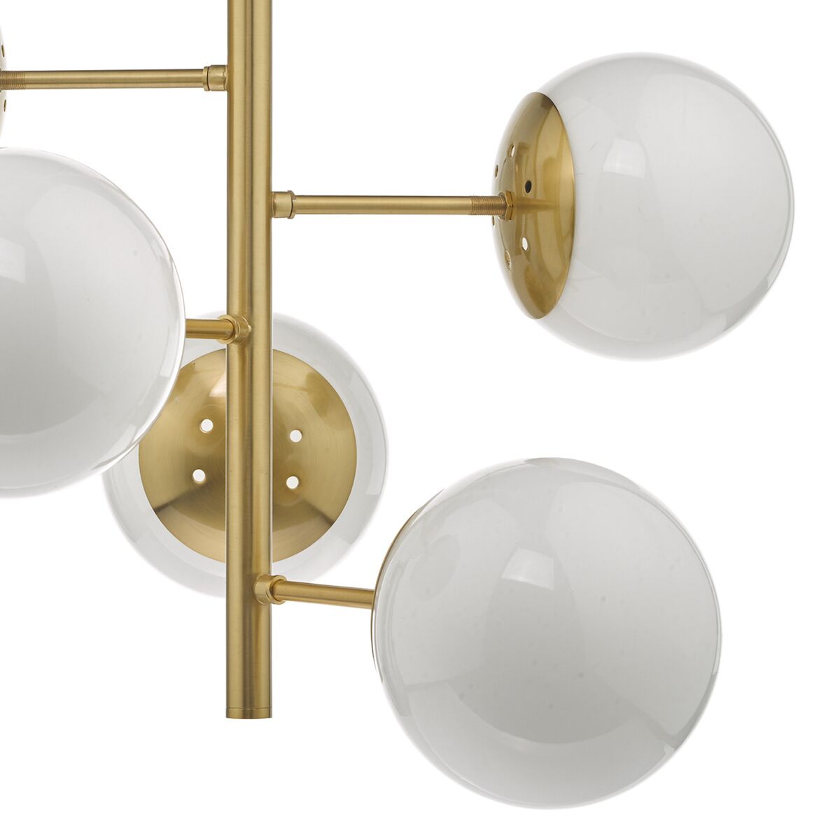 Bombazine 5 Light Pendant Natural Brass & Opal Glass<br>Natural Solid Brass - Image 4