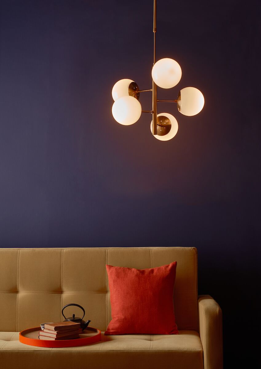Bombazine 5 Light Pendant Natural Brass & Opal Glass<br>Natural Solid Brass - Image 8