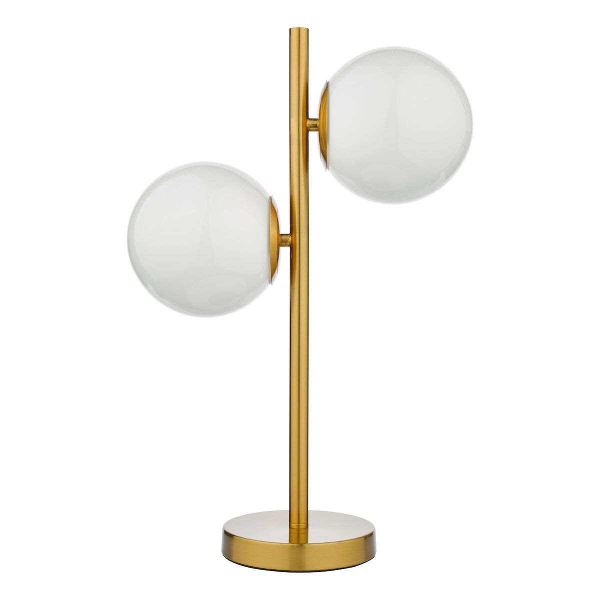 Bombazine 2 Light Table Lamp Natural Brass Opal Glass<br>Natural Solid Brass - Image 2
