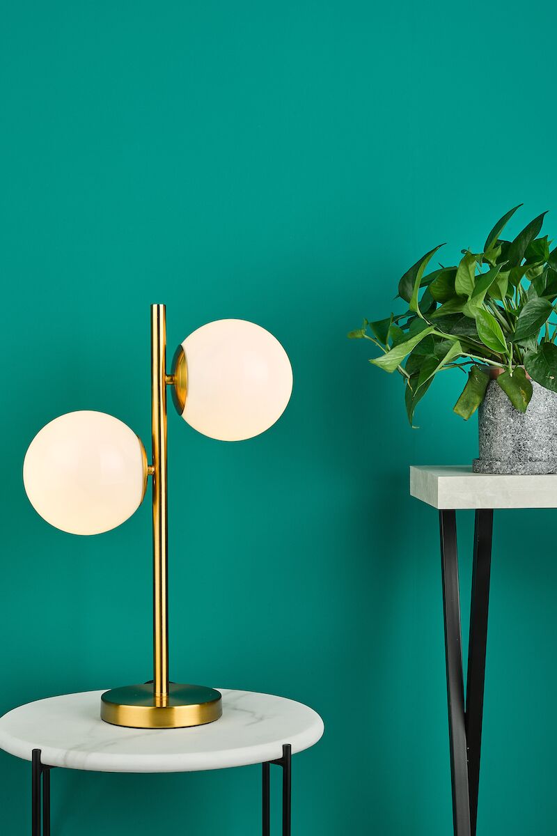 Bombazine 2 Light Table Lamp Natural Brass Opal Glass<br>Natural Solid Brass - Image 5
