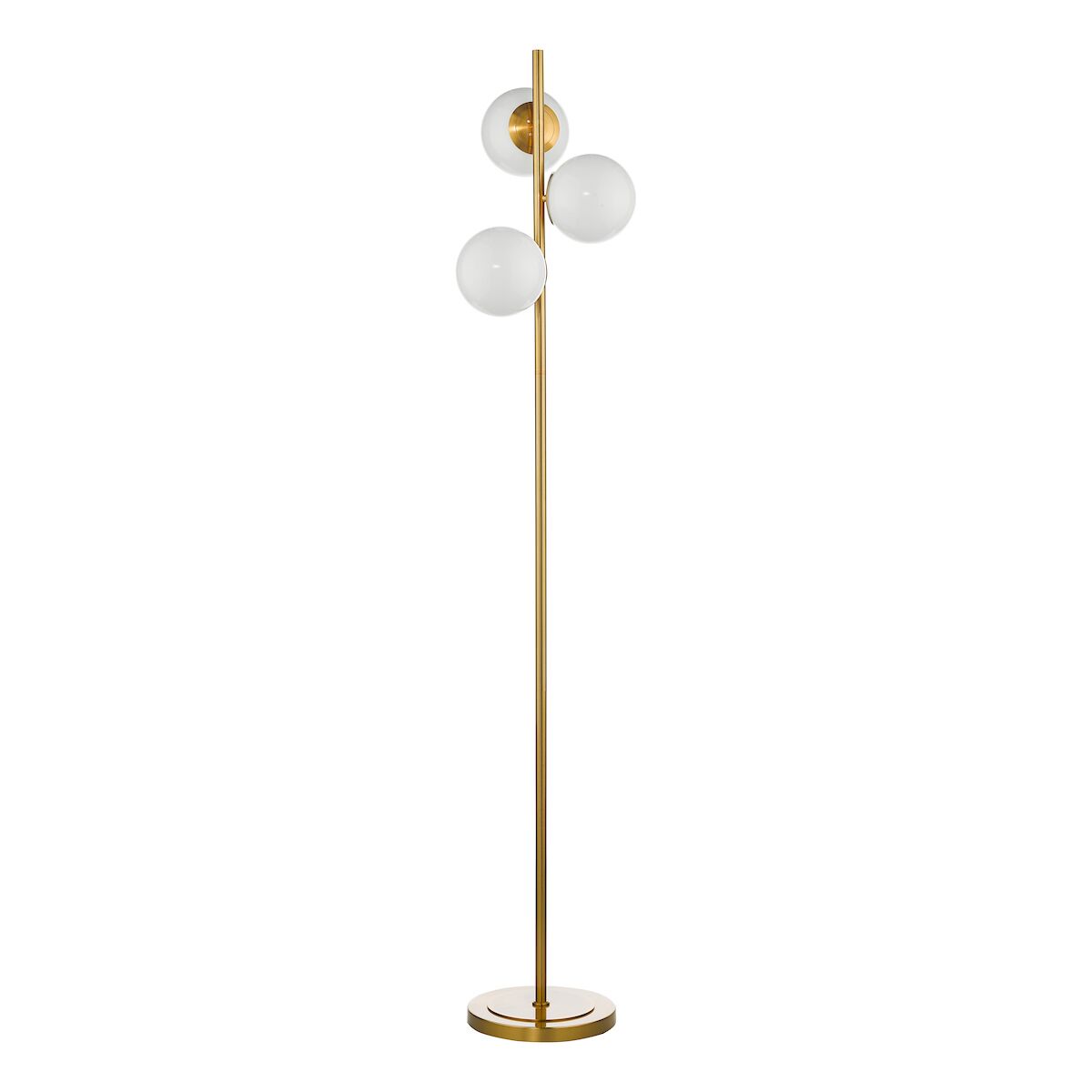 Bombazine 3 Light Floor Lamp Natural Brass Opal Glass<br>Natural Solid Brass - Image 2