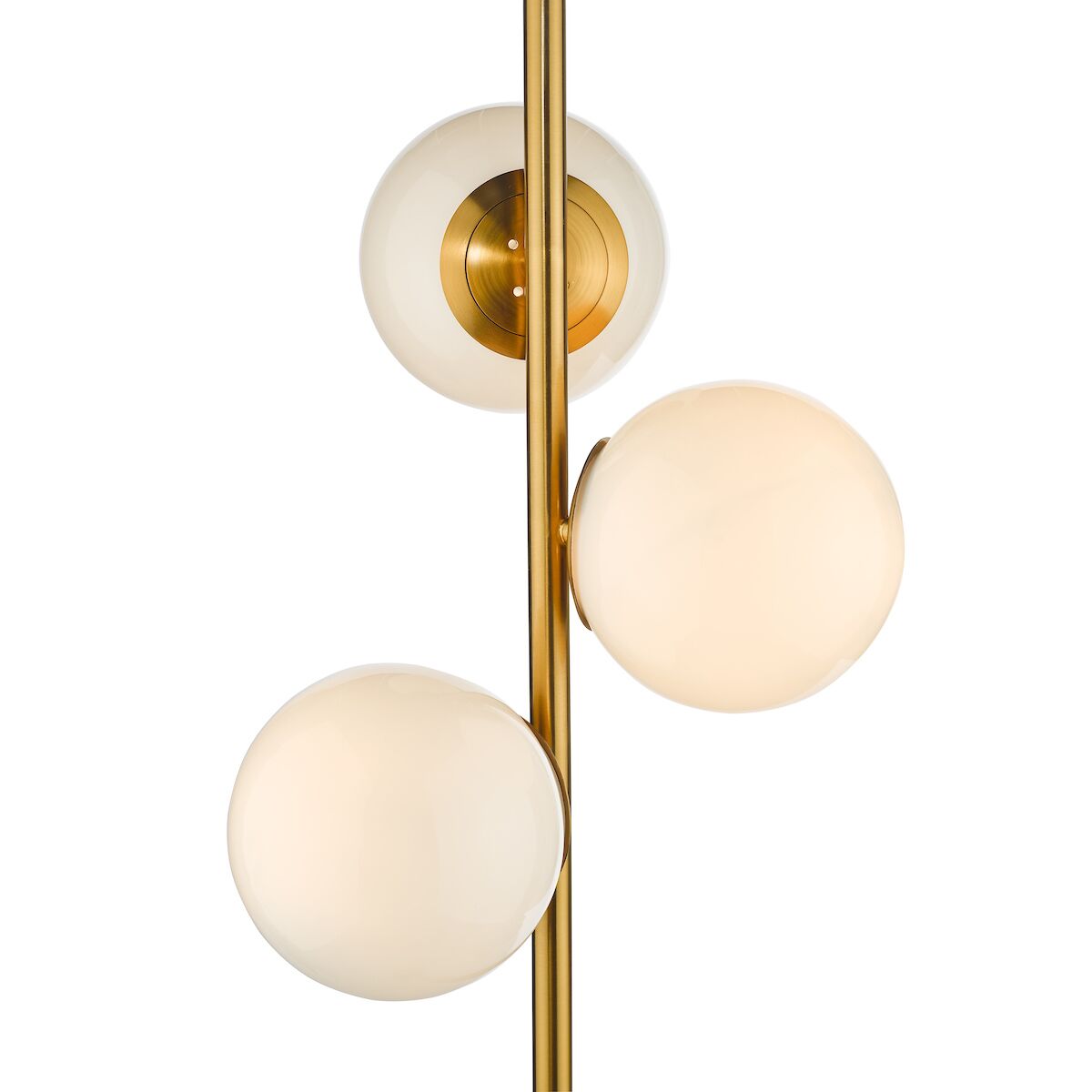 Bombazine 3 Light Floor Lamp Natural Brass Opal Glass<br>Natural Solid Brass - Image 3