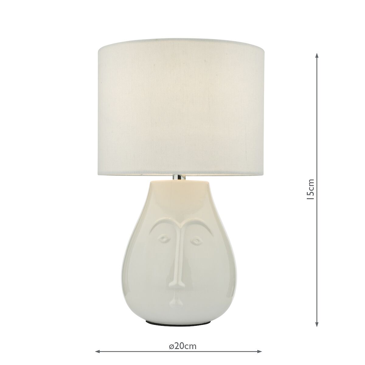 Boris Table Lamp White Ceramic With Shade <br>White Ceramic - Image 5