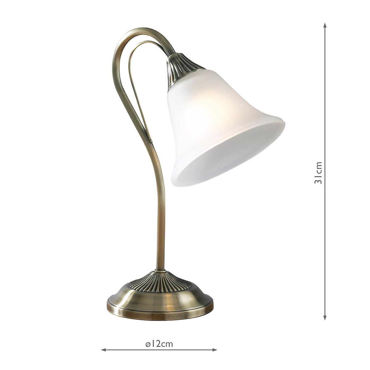 Boston Table Lamp Antique Brass Opaque Glass<br>Antique Brass - Image 8