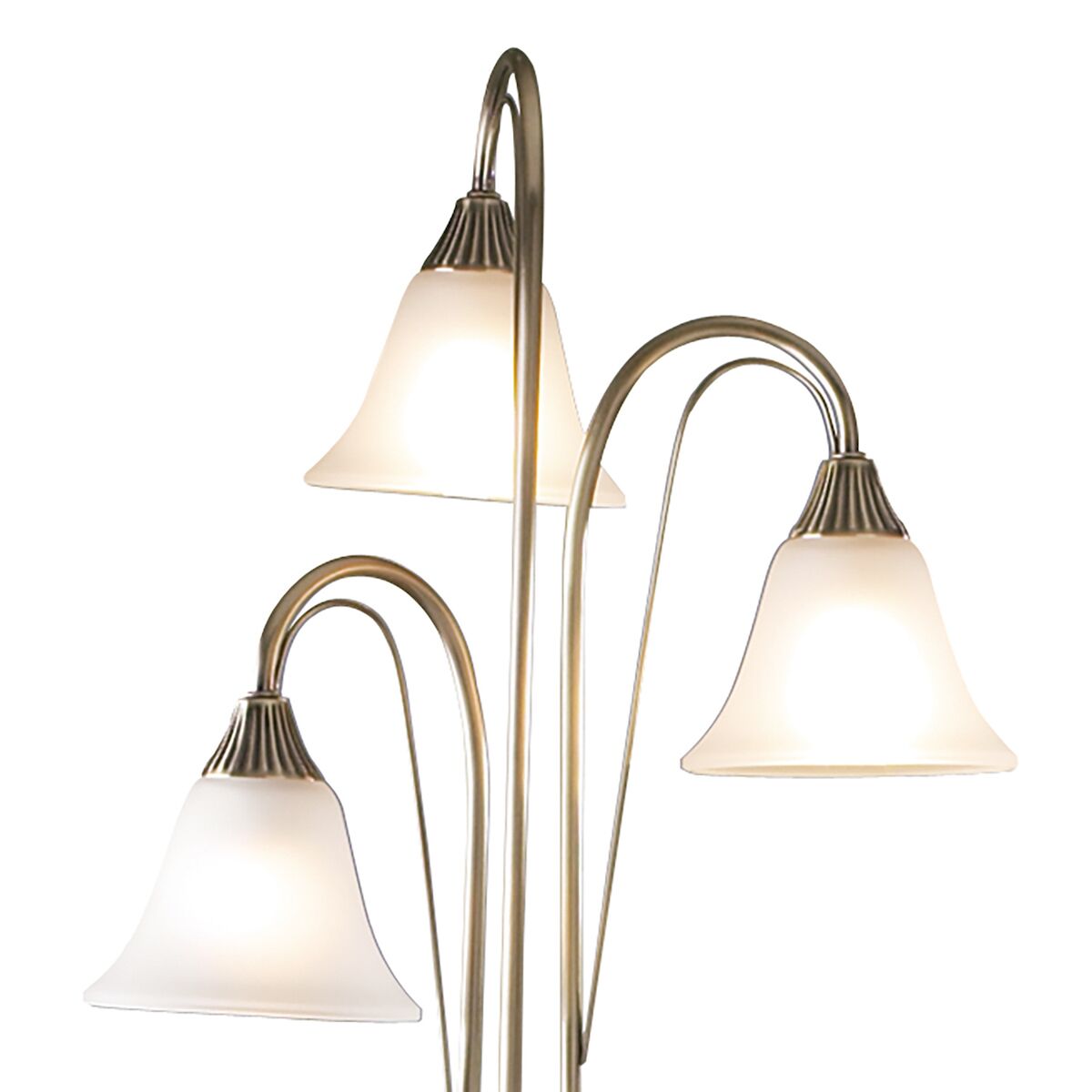 Boston 3 Light Floor Lamp Antique Brass Opaque Glass<br>Antique Brass - Image 2