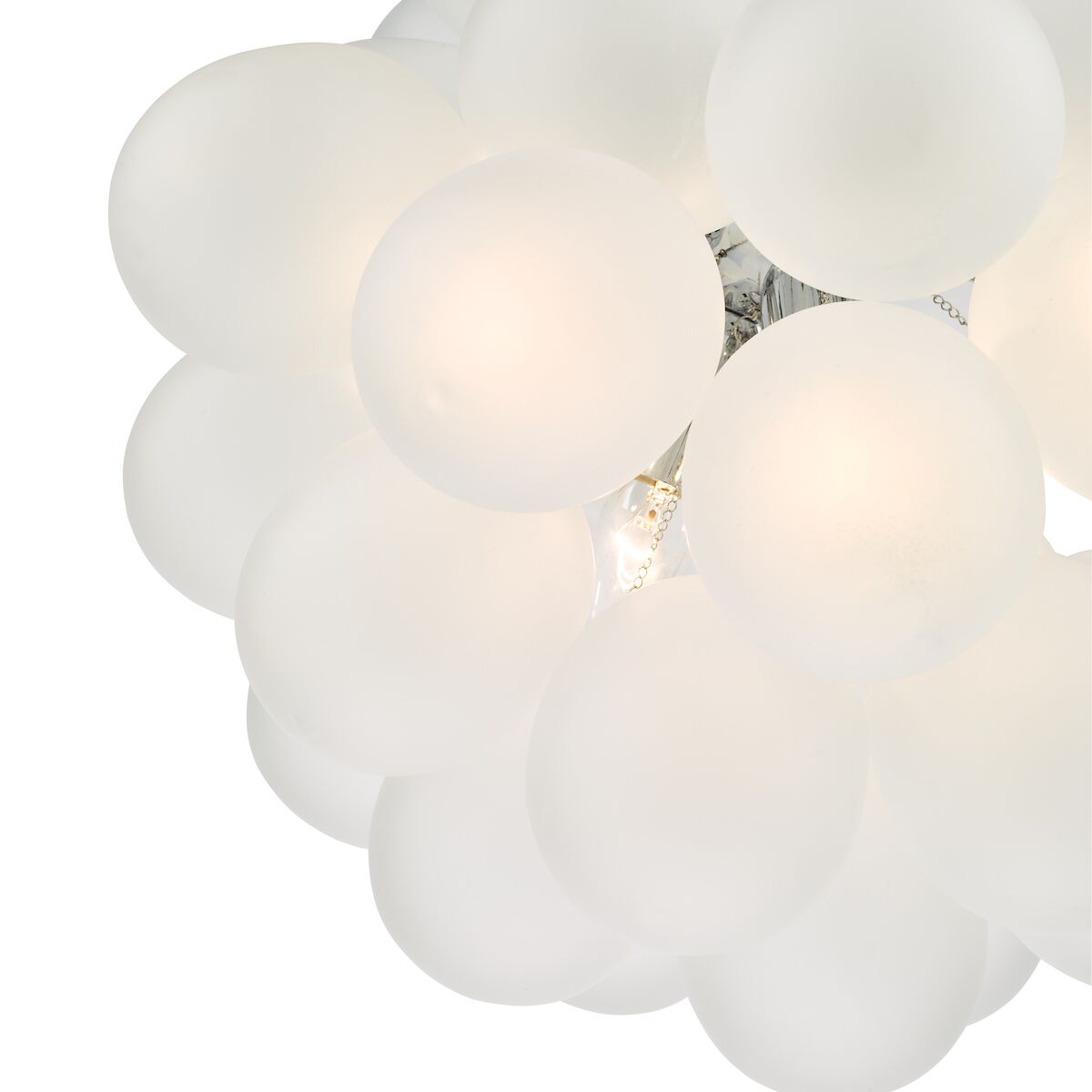Bubbles 6 Light Pendant Polished Chrome Frosted Glass<br>White Frosted Glass - Image 3