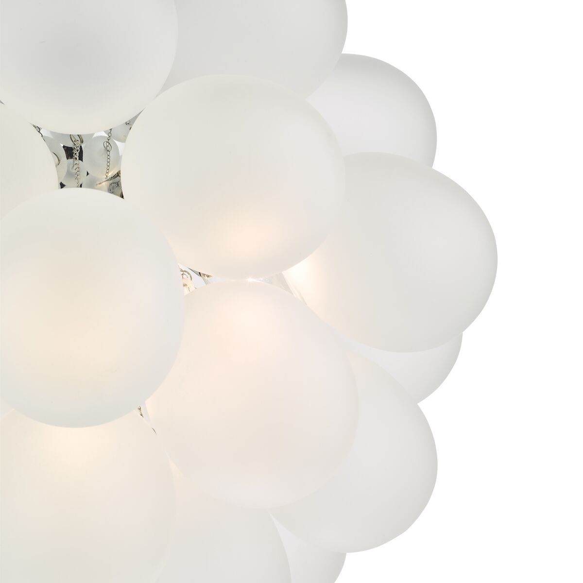 Bubbles 6 Light Pendant Polished Chrome Frosted Glass<br>White Frosted Glass - Image 4
