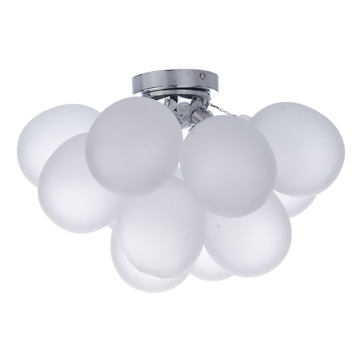 Bubbles 4 Light Flush Polished Chrome Frosted Glass<br>White Frosted Glass - Image 2