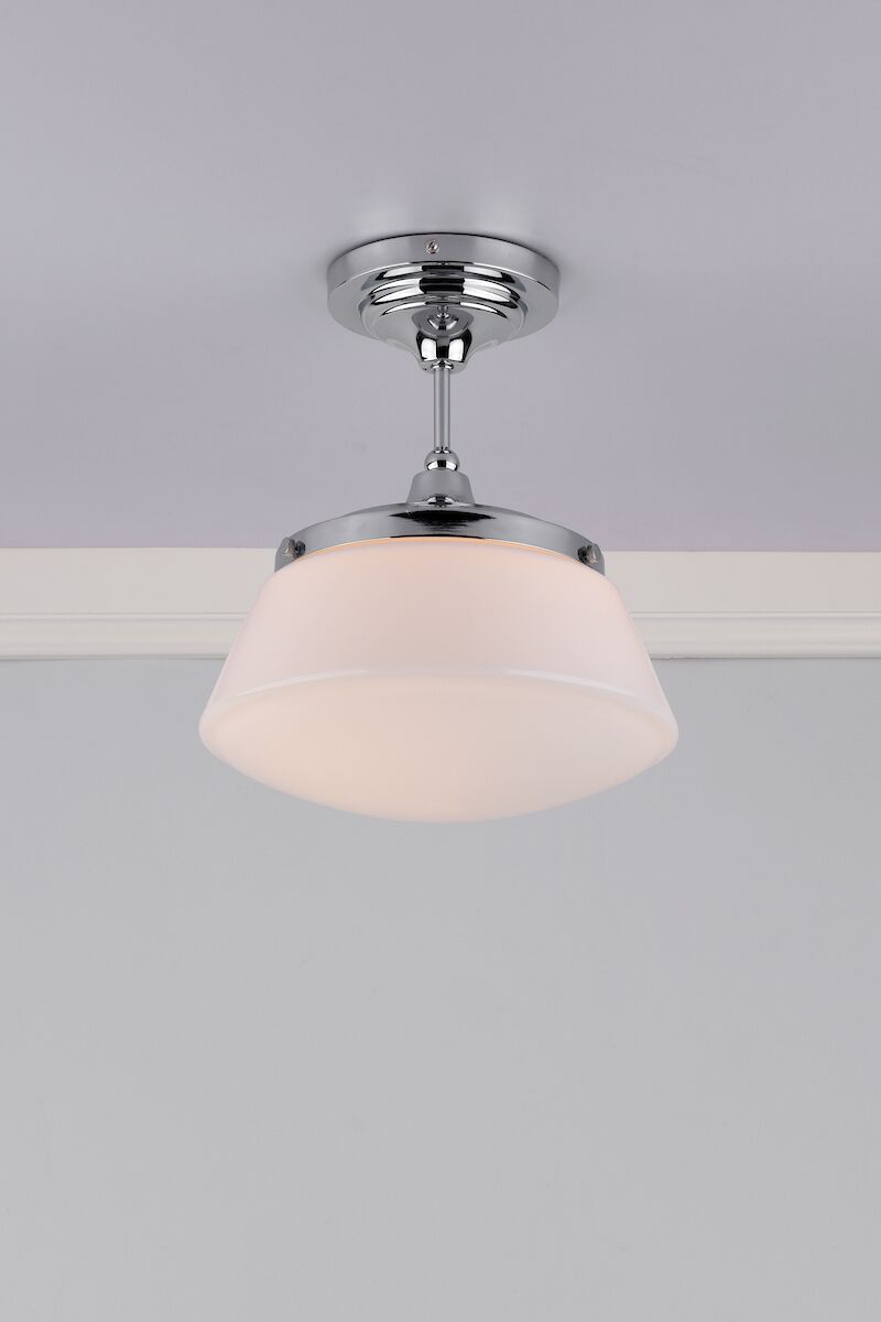 Caden Bathroom Semi Flush Polished Chrome Opal Glass IP44<br>Polished Chrome - Image 5
