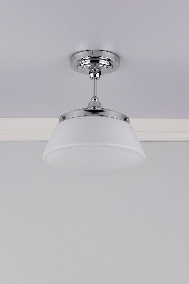 Caden Bathroom Semi Flush Polished Chrome Opal Glass IP44<br>Polished Chrome - Image 6