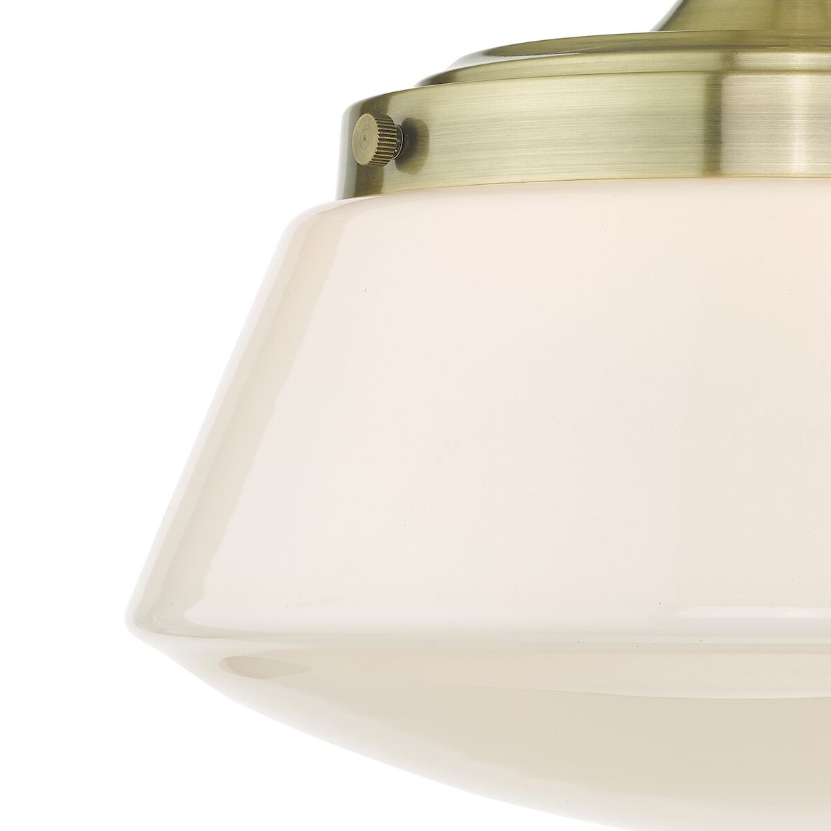 Caden Bathroom Semi Flush Antique Brass Opal Glass IP44<br>Antique Brass - Image 4