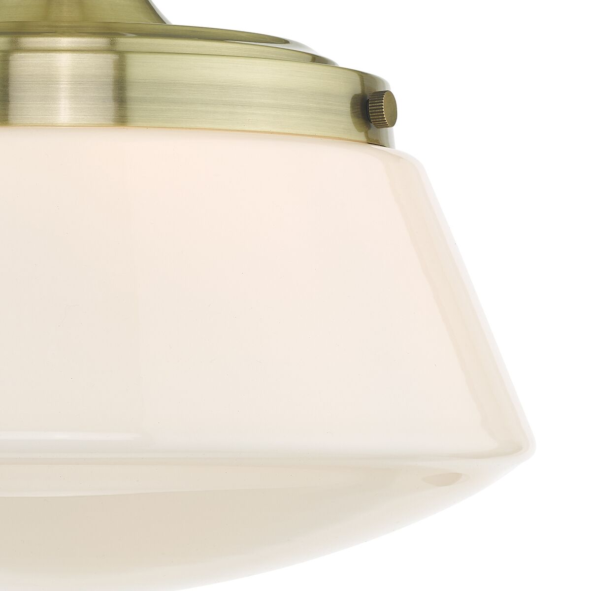 Caden Bathroom Semi Flush Antique Brass Opal Glass IP44<br>Antique Brass - Image 5