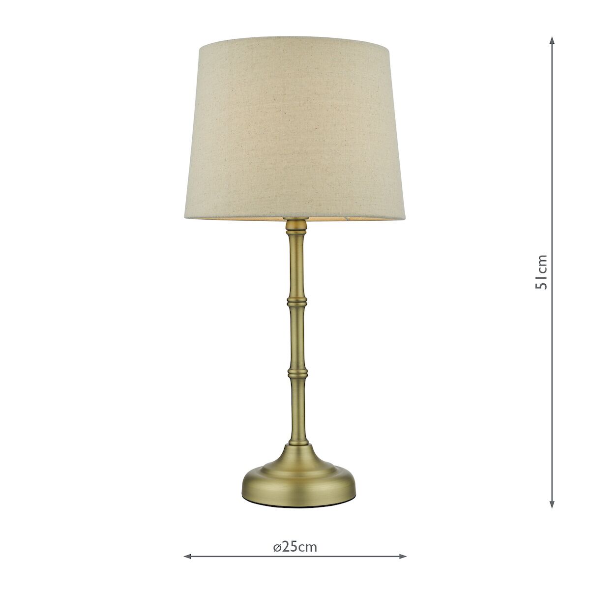 Cane Table Lamp Antique Brass With Shade <br>Antique Brass - Image 7