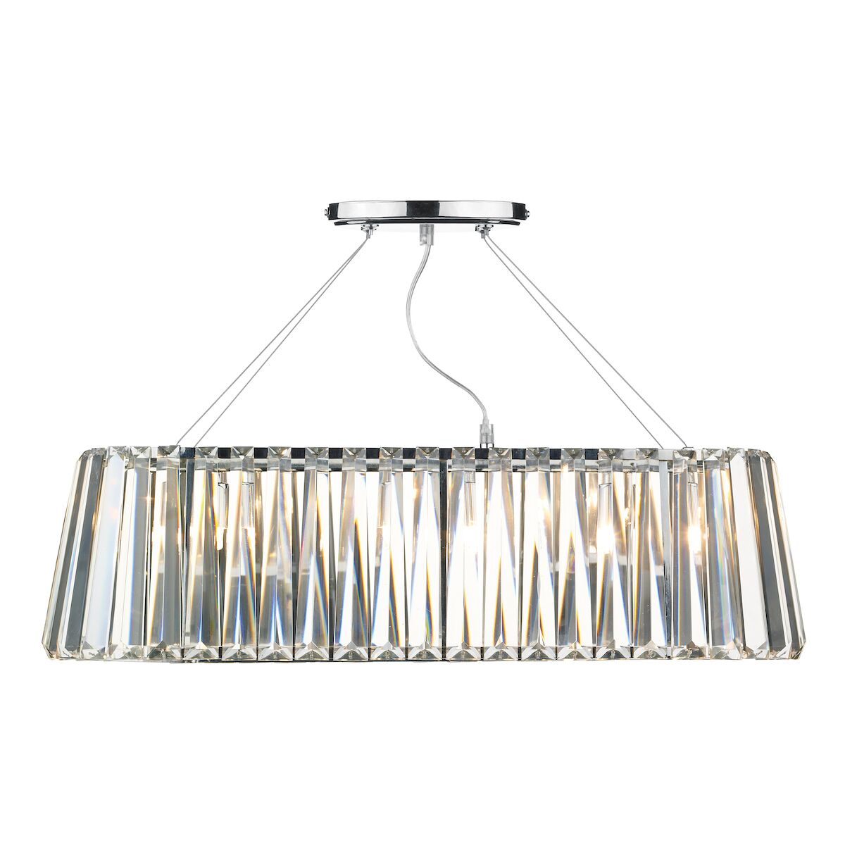 Cecilia 3 Light G9 Oval Linear Pendant Bar<br>Crystal