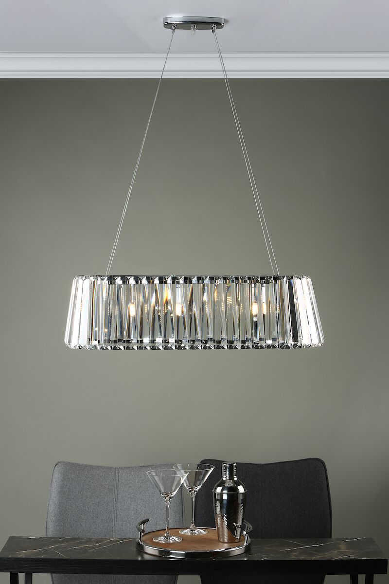 Cecilia 3 Light G9 Oval Linear Pendant Bar<br>Crystal - Image 5
