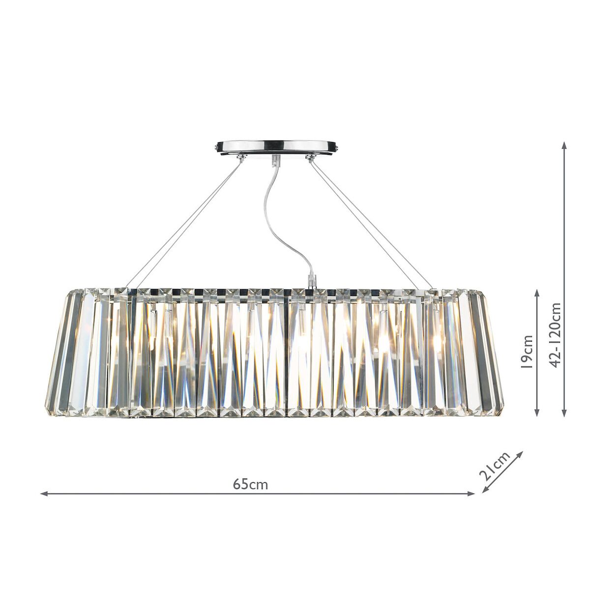 Cecilia 3 Light G9 Oval Linear Pendant Bar<br>Crystal - Image 6