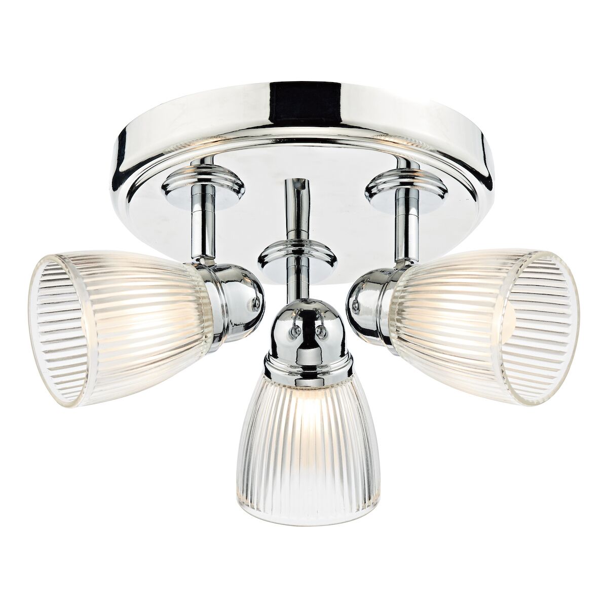 Cedric Bathroom 3 Light Spotlight Polished Chrome Glass IP44<br>Polished Chrome