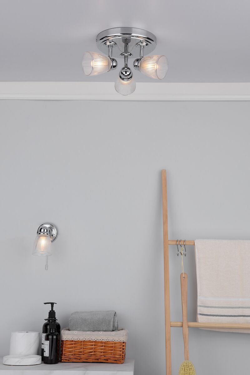 Cedric Bathroom 3 Light Spotlight Polished Chrome Glass IP44<br>Polished Chrome - Image 6