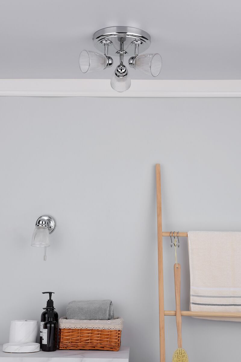 Cedric Bathroom 3 Light Spotlight Polished Chrome Glass IP44<br>Polished Chrome - Image 7