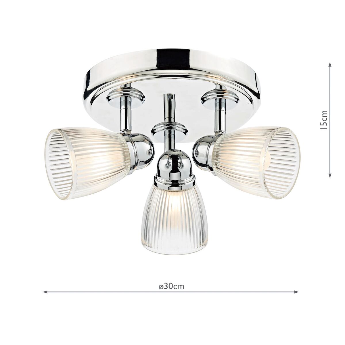 Cedric Bathroom 3 Light Spotlight Polished Chrome Glass IP44<br>Polished Chrome - Image 8