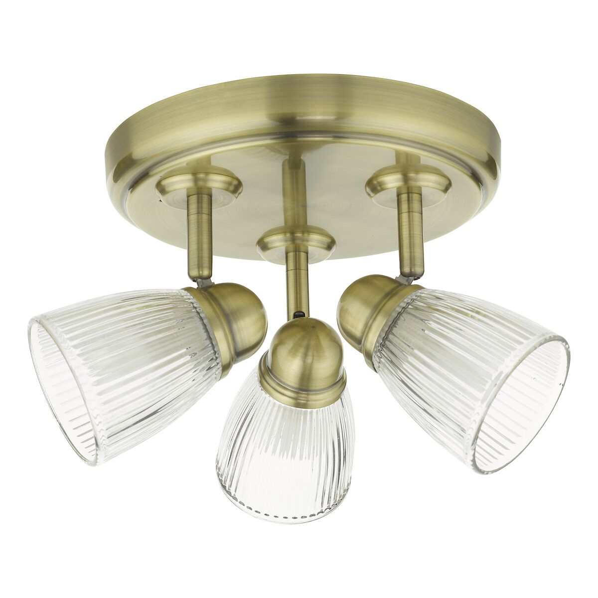 Cedric Bathroom 3 Light Spotlight Antique Brass Glass IP44<br>Antique Brass - Image 2