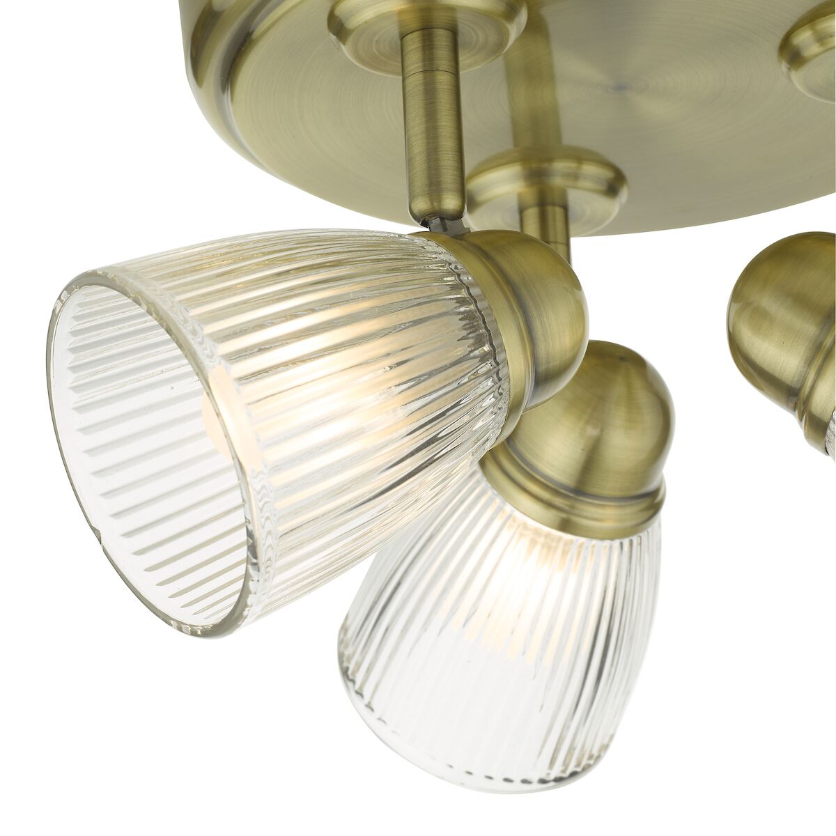 Cedric Bathroom 3 Light Spotlight Antique Brass Glass IP44<br>Antique Brass - Image 3