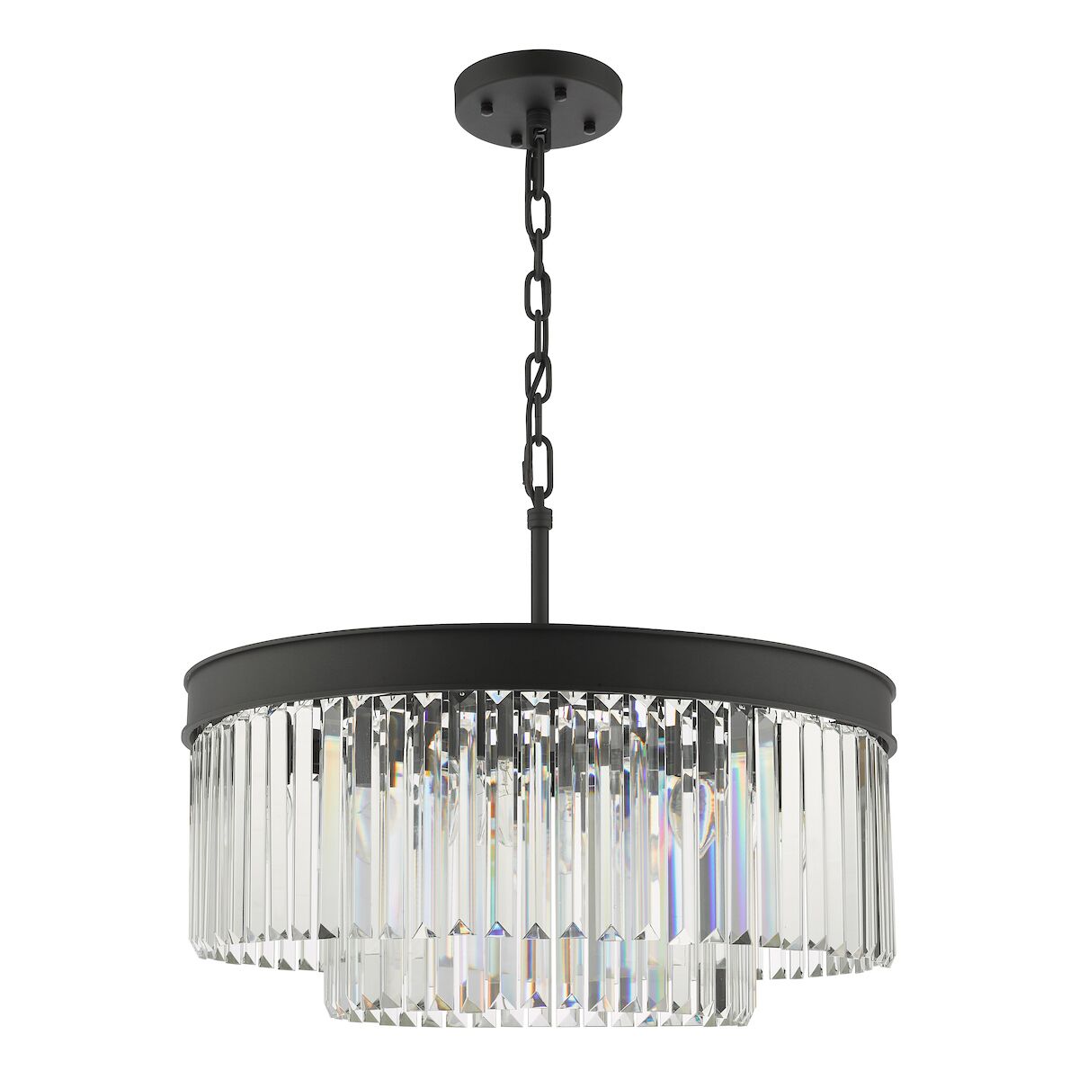 Celeus 6 Light Chandelier Anthracite & Crystal<br>Matt Black - Image 2