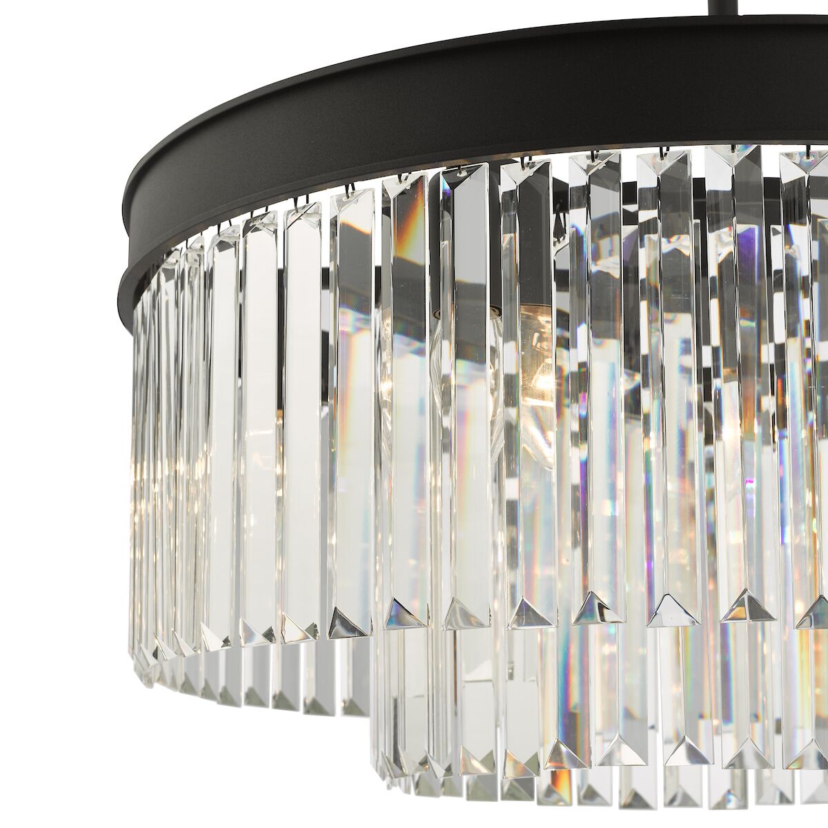 Celeus 6 Light Chandelier Anthracite & Crystal<br>Matt Black - Image 3