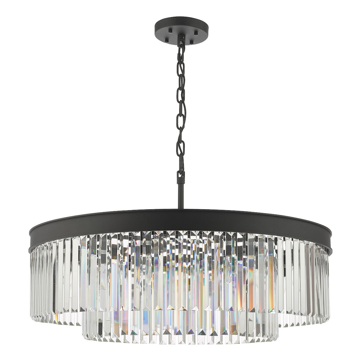 Celeus 8 Light Chandelier Anthracite & Crystal<br>Satin Black - Image 2