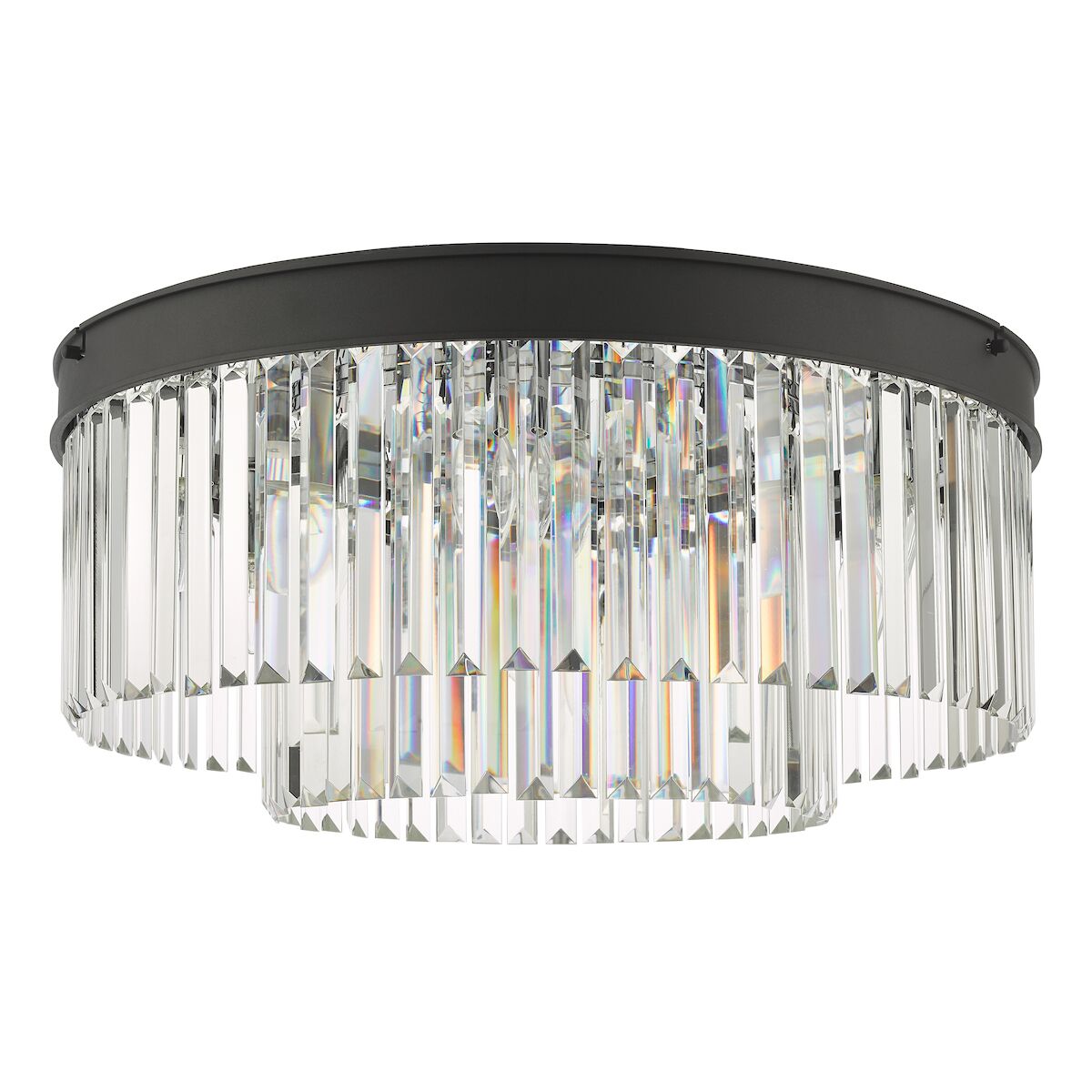 Celeus 6 Light Flush Matt Anthracite & Crystal<br>Matt Black - Image 2