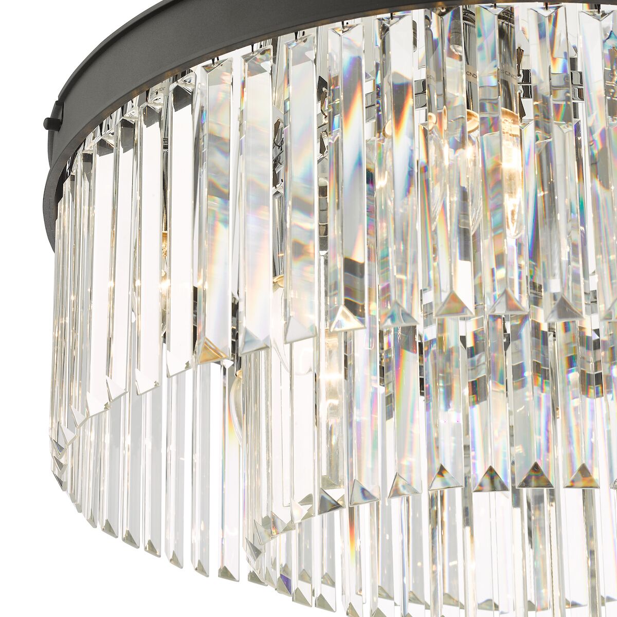 Celeus 6 Light Flush Matt Anthracite & Crystal<br>Matt Black - Image 3