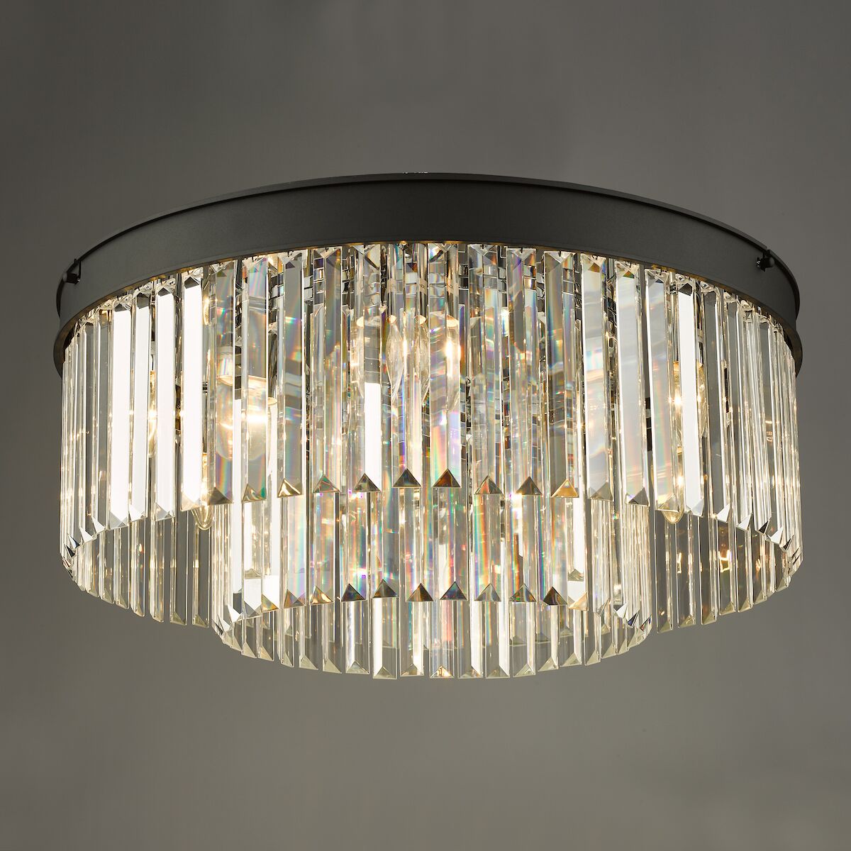 Celeus 6 Light Flush Matt Anthracite & Crystal<br>Matt Black - Image 5