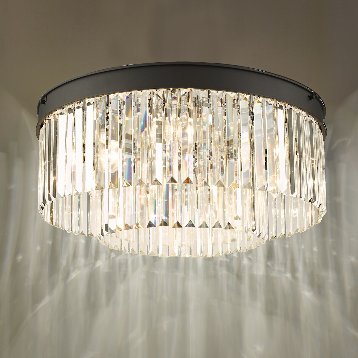 Celeus 6 Light Flush Matt Anthracite & Crystal<br>Matt Black - Image 6