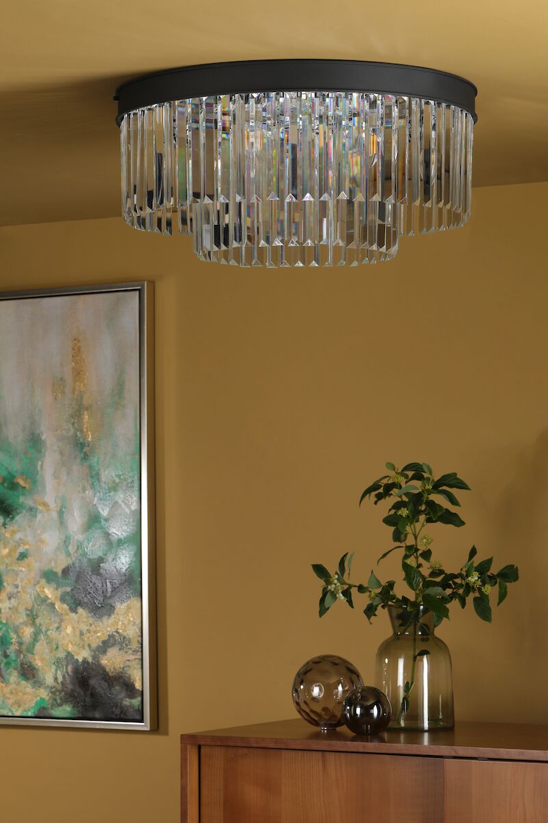 Celeus 6 Light Flush Matt Anthracite & Crystal<br>Matt Black - Image 8
