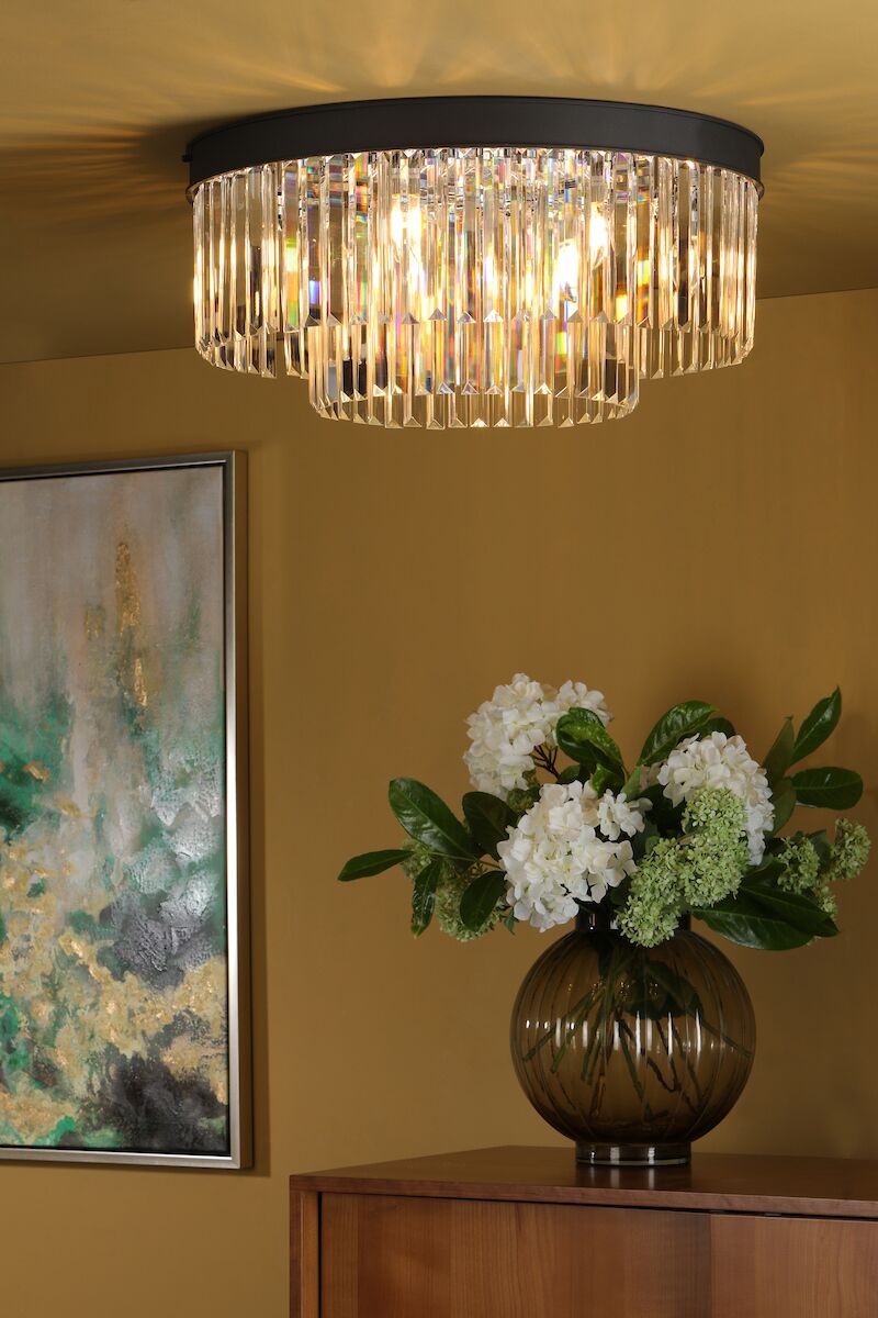 Celeus 6 Light Flush Matt Anthracite & Crystal<br>Matt Black - Image 9