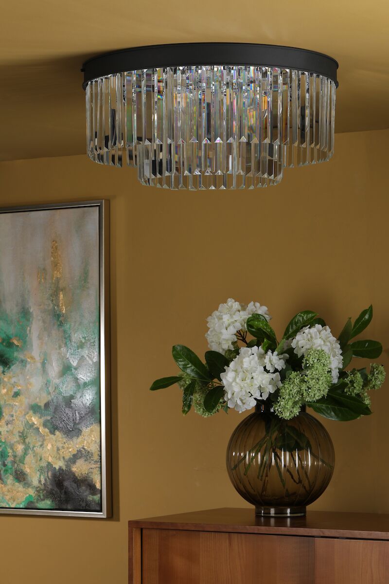 Celeus 6 Light Flush Matt Anthracite & Crystal<br>Matt Black - Image 10