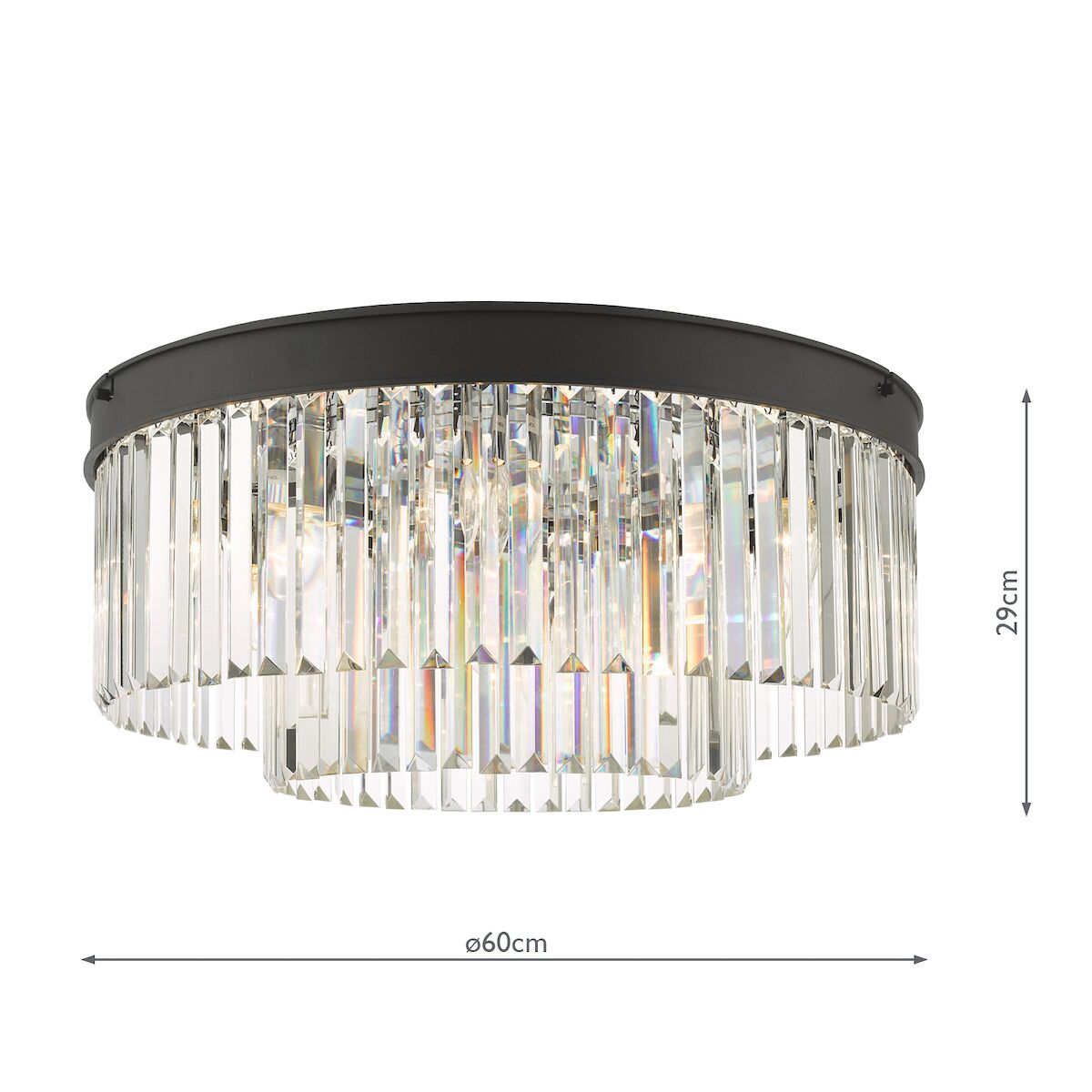 Celeus 6 Light Flush Matt Anthracite & Crystal<br>Matt Black - Image 11