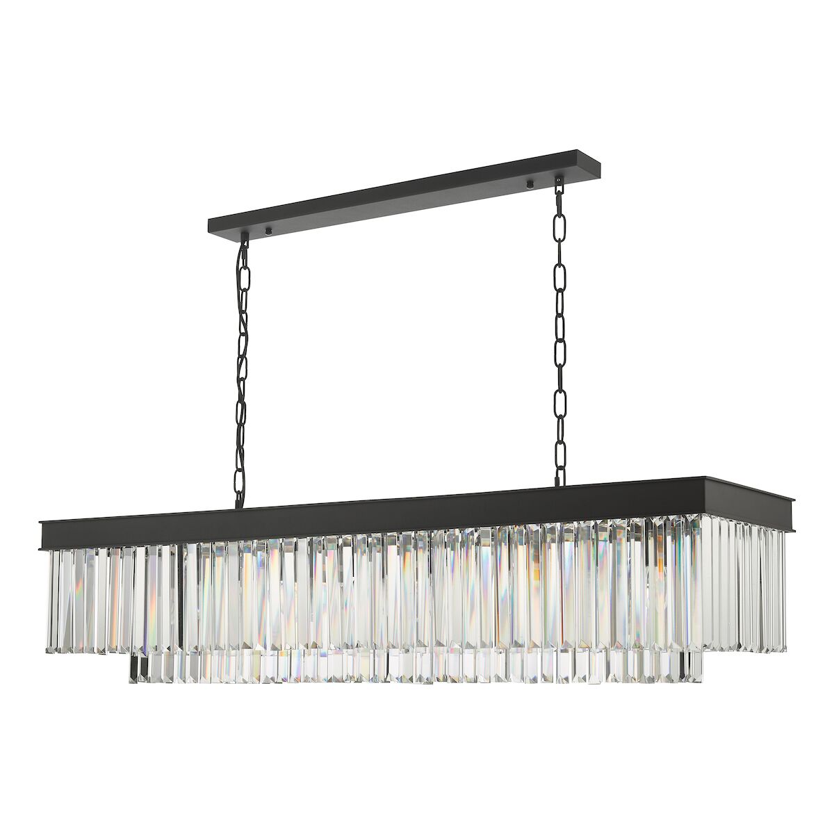 Celeus 6 Light Bar Pendant Anthracite & Crystal<br>Matt Black - Image 2
