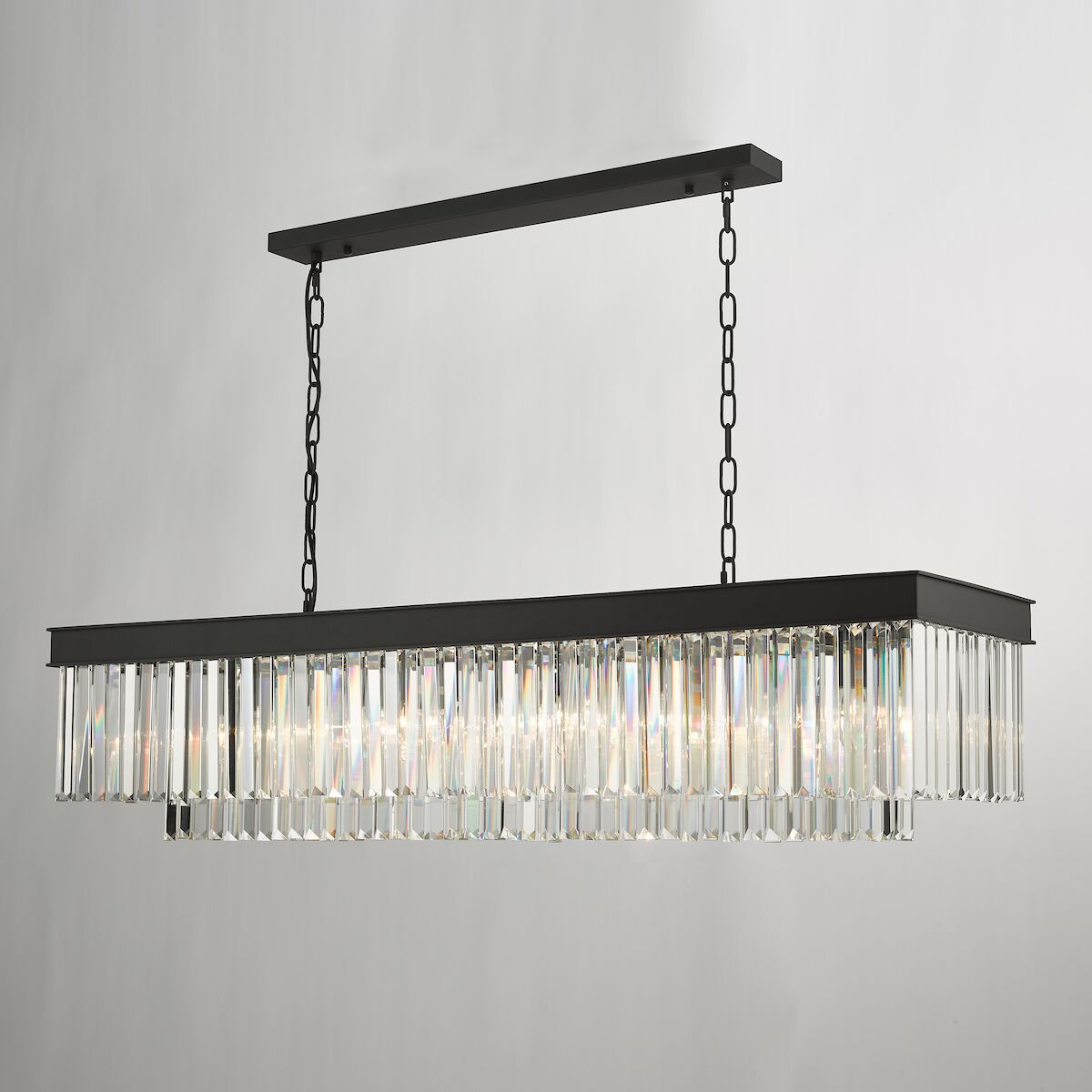 Celeus 6 Light Bar Pendant Anthracite & Crystal<br>Matt Black - Image 7