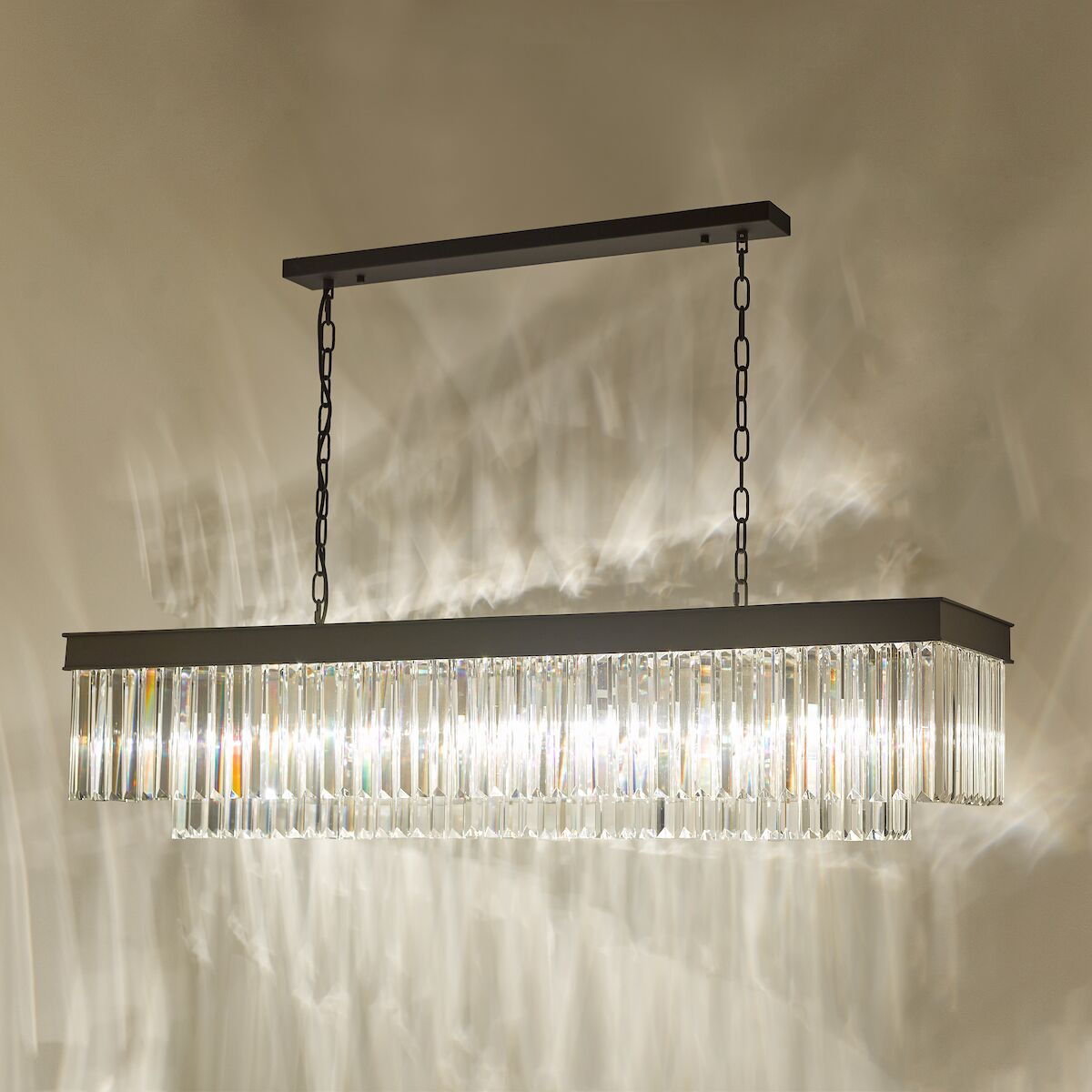 Celeus 6 Light Bar Pendant Anthracite & Crystal<br>Matt Black - Image 8
