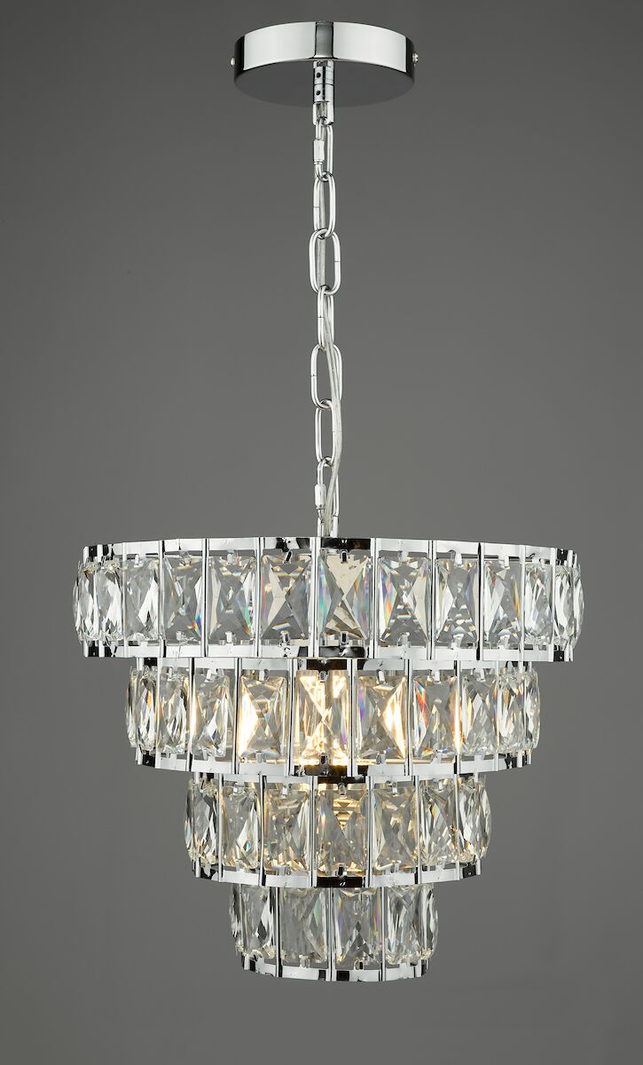 Cerys Single Pendant Polished Chrome Crystal<br>Polished Chrome - Image 6