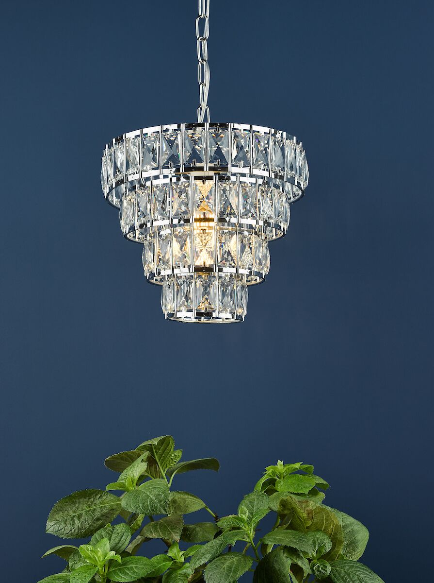 Cerys Single Pendant Polished Chrome Crystal<br>Polished Chrome - Image 8